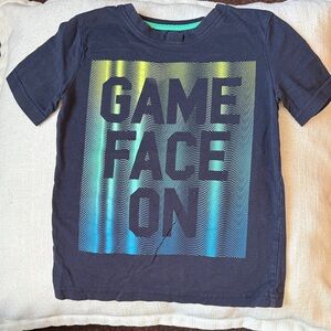 George Kids Tee with Game Face On Graphic - Navy and Neon